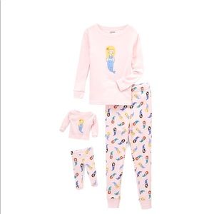 NWT, Mermaid Pajamas With Matching Doll Pajamas